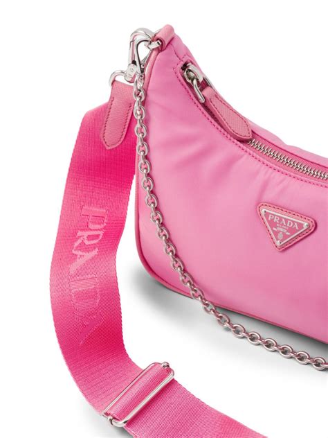 prada prada logo plaque shoulder bag|Prada studded shoulder bag.